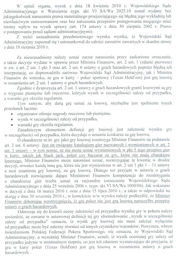 Jest odpowiedz Ministerstwa Finansów na skargę kasacyjną 103