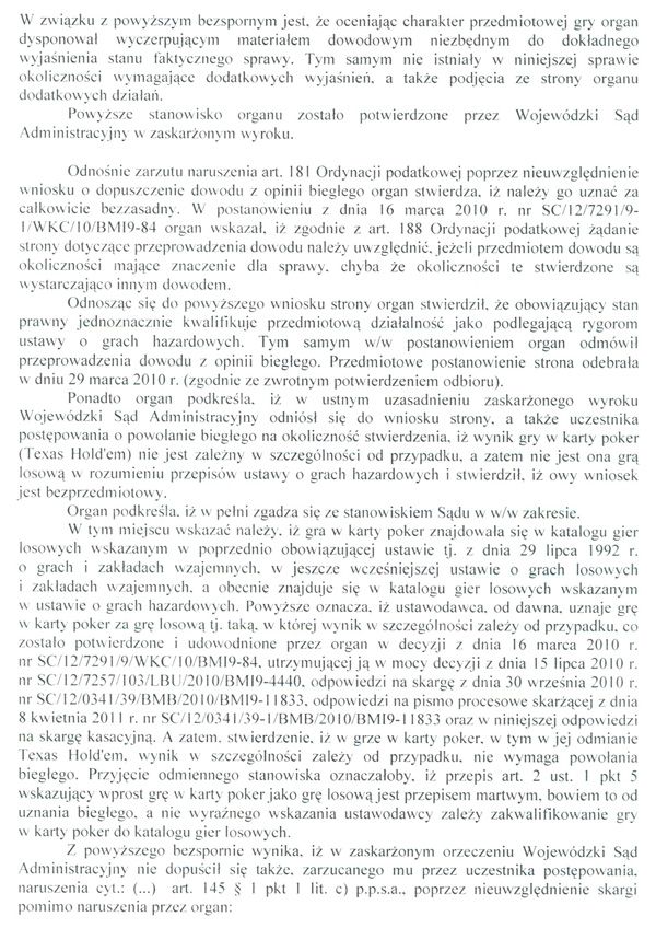Jest odpowiedz Ministerstwa Finansów na skargę kasacyjną 109