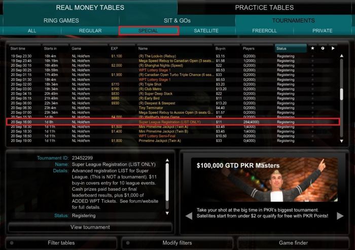 PKR MTT супер лига с 10 турнира започва утре 101