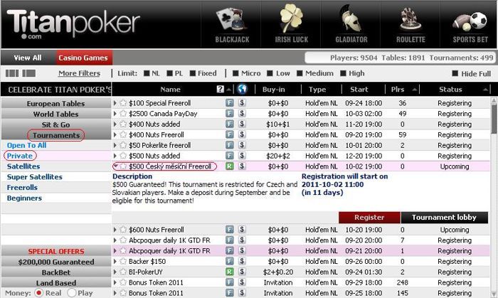 0 Freeroll na Titan Pokeru - pro všechny! 101