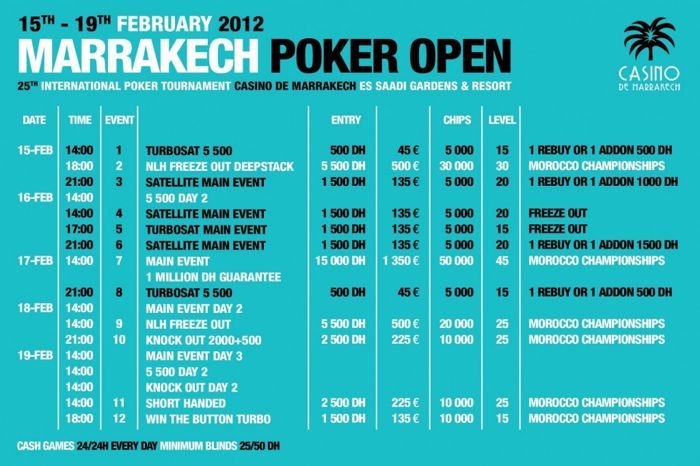 MyPok : Satellite Marrakech Poker Open - Packages Main Event 101