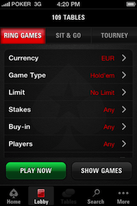 pokerstars phone app