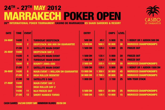 PokerXtrem.fr : Trois packages pour le Marrakech Poker Open 101