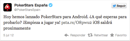 Ya se puede jugar en PokerStars.es desde dipositivos Android 101