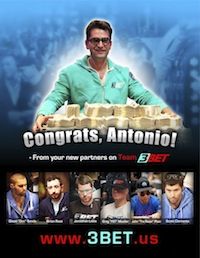 Antonio Esfandiari, Big One for One Drop Winner, Inks Sponsorship Deal with 3Bet Clothing 101