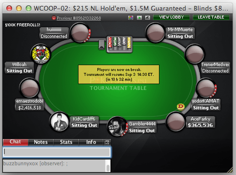 WCOOP 2012 recap - dag 1: twee toernooien op pauze 102
