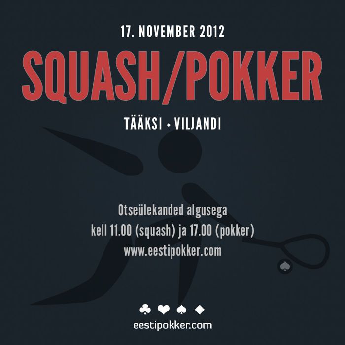 Laupäeval toimub Viljandimaal squash-pokkeri turniir 101