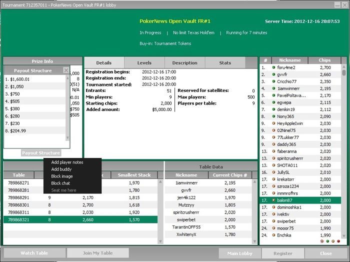 Bet365 PokerNews Open Vaults Freeroll