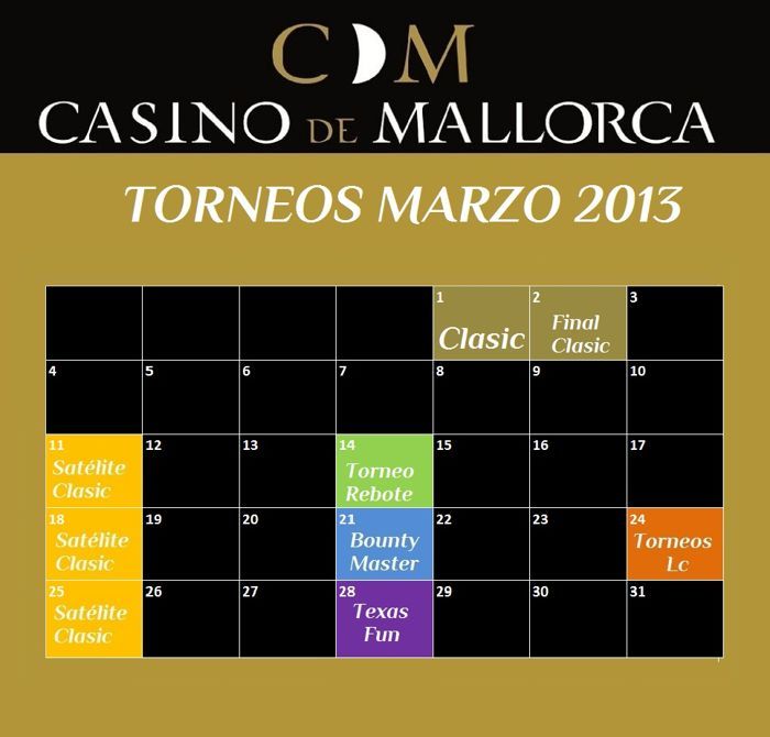 Torneos de poker y calendarios en Casino de Mallorca 101