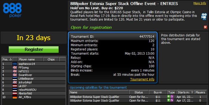 888poker Super Stack seeria 17-19. mai esmakordselt Eestis 101