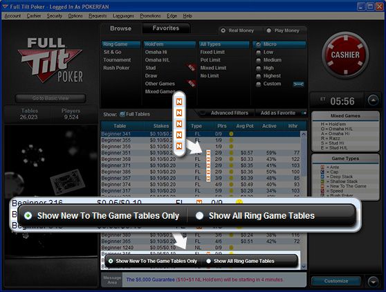 Full Tilt Poker paleidžia „New To the Game“ stalus 102