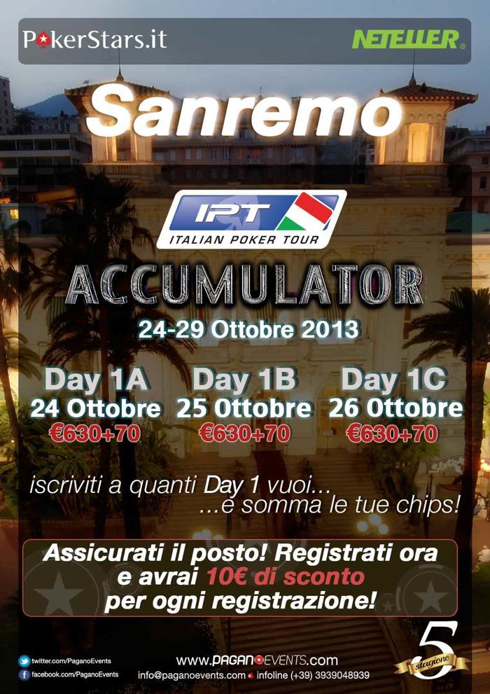 A Sanremo la quarta tappa dell'Italian Poker Tour Season V 101