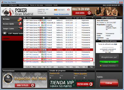 Este domingo Casino Gran Madrid y PokerNews te llevan gratis a las ESPT Madrid Series 101