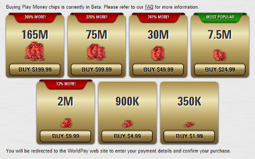 PokerStars Allows Players to Purchase Play Money Chips 101