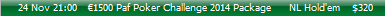 Algasid Paf Poker Challenge 2014 kvalifikatsioonid 101