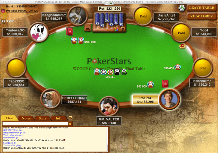 Main Event WCOOP Challenge: Carlos "Poeira4" Branco Foi 3º (5,085) 102