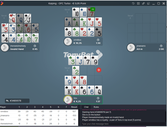 open face chinese poker scoring chart