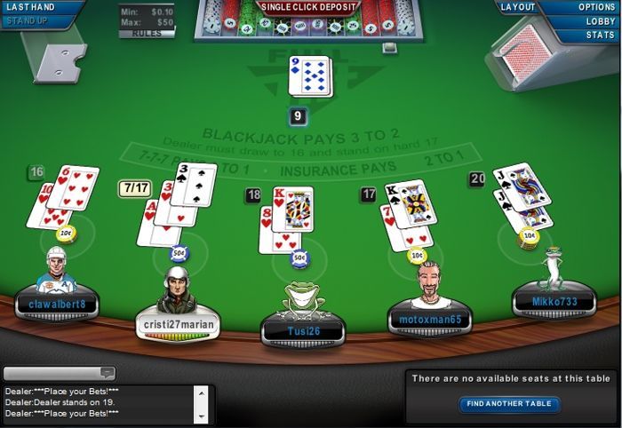 Full Tilt Poker tem Blackjack e Roleta 101