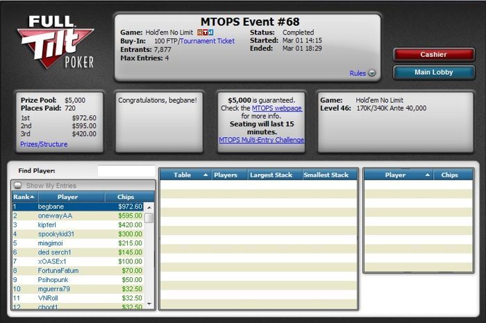 Micro Turbo Online Poker Series: Mais um Dia em Branco para o Brasil; N?o Perca Hoje os... 103