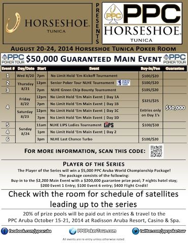 PPC Poker Tour Adds First Stop in Mississippi; Visits Horseshoe Tunica August 20-24 101