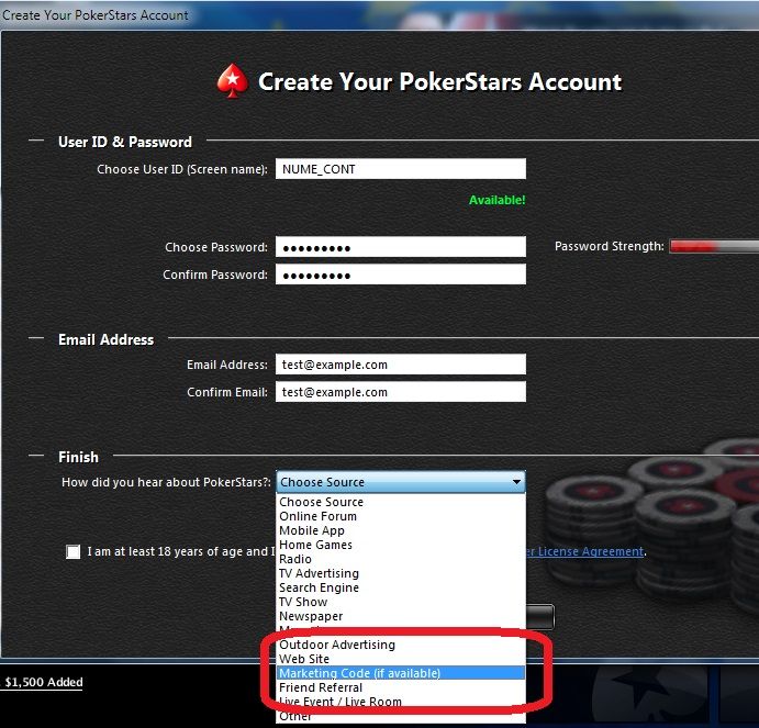 Cod Marketing PokerStars
