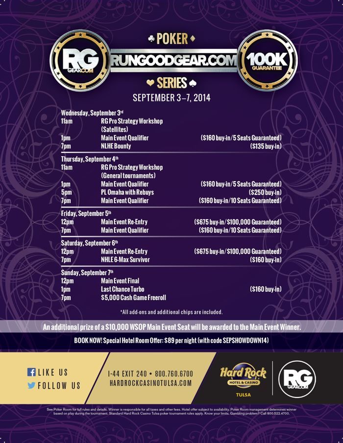 Don't Miss the RunGoodGear.com Poker Series at Hard Rock Tulsa Sept. 3-7! 101