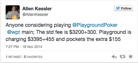 "Não gostas não jogues aqui!", foi o que disse o Playground Poker a Allen Kessler 101