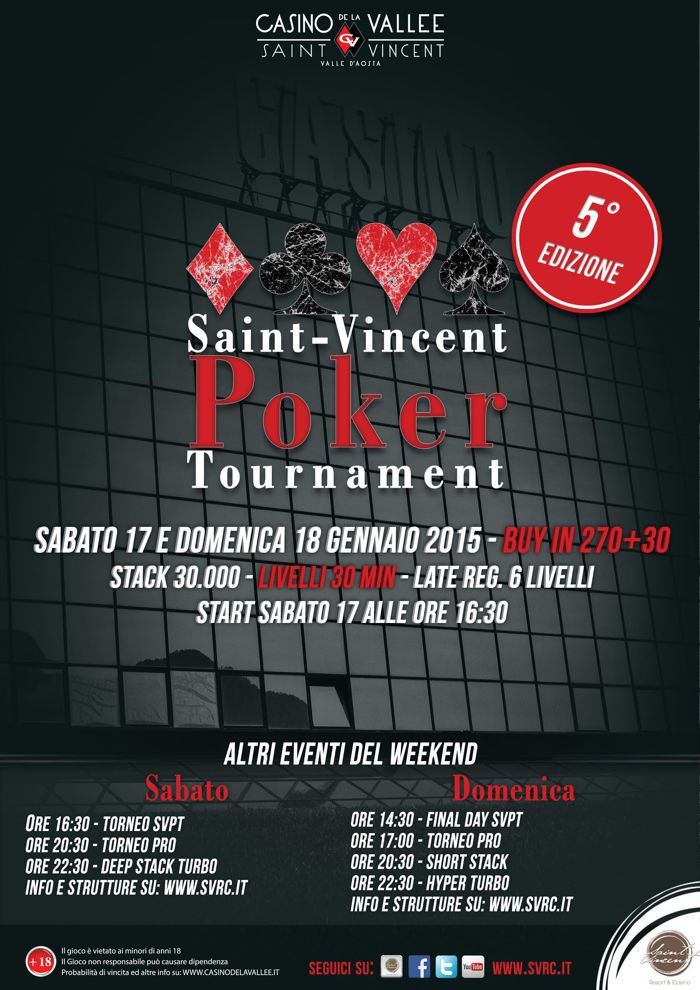 A Saint Vincent ti aspetta il favoloso Poker Tournament 101