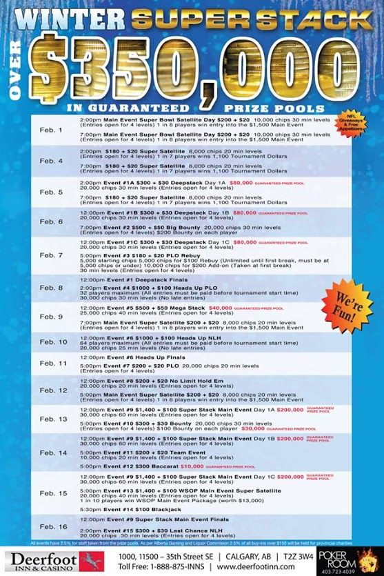 2015 Deerfoot Inn & Casino Winter Super Stack full schedule