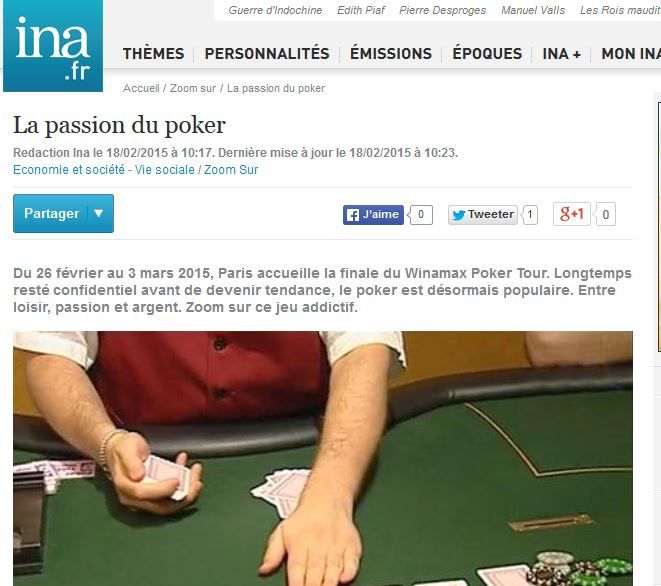 Vidéos  : L’INA explore l’histoire du poker en France 101