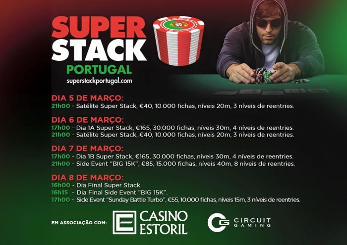 Portugal Super Stack de 6 a 8 de Março no Casino Estoril 101