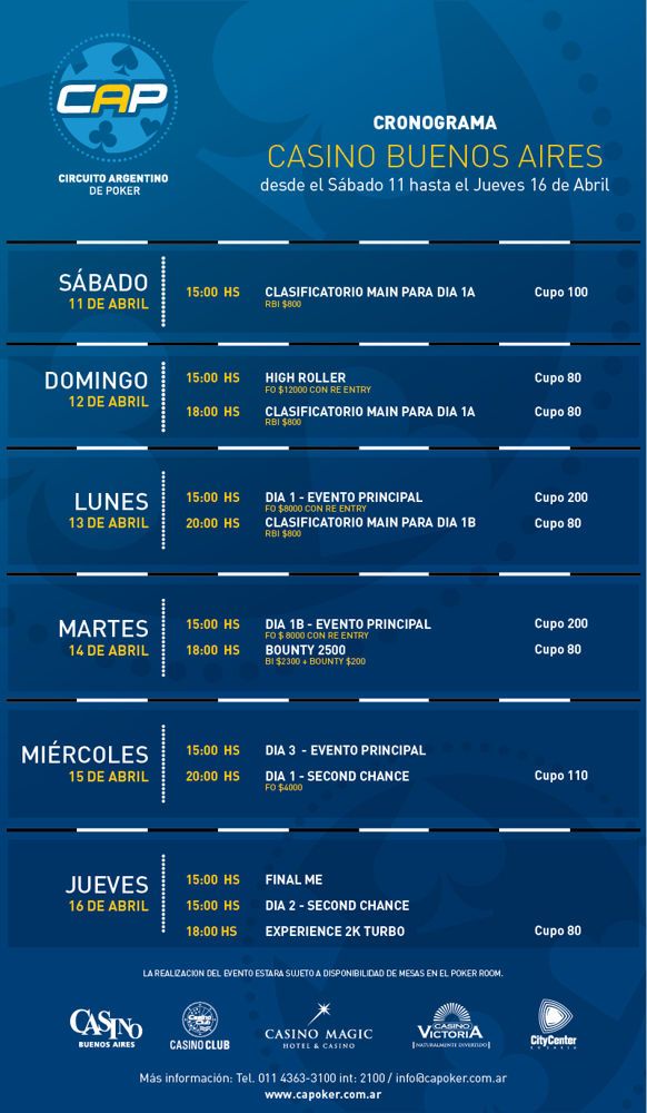El CAP presentó el calendario oficial para el 2015; Cronograma de la primera fecha 101