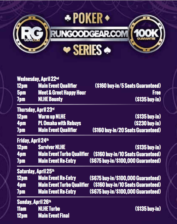 RunGood Poker Series Visits Hard Rock Tulsa April 22-26 for 0K Main Event 101