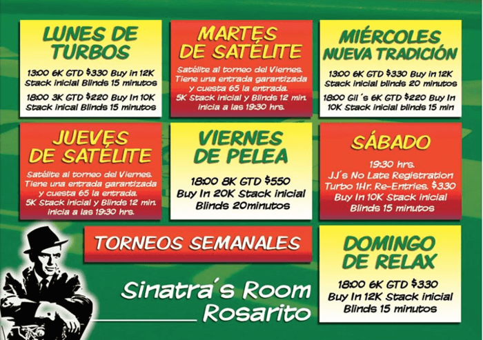 El Sinatra´s Room te presenta sus torneos diarios 101