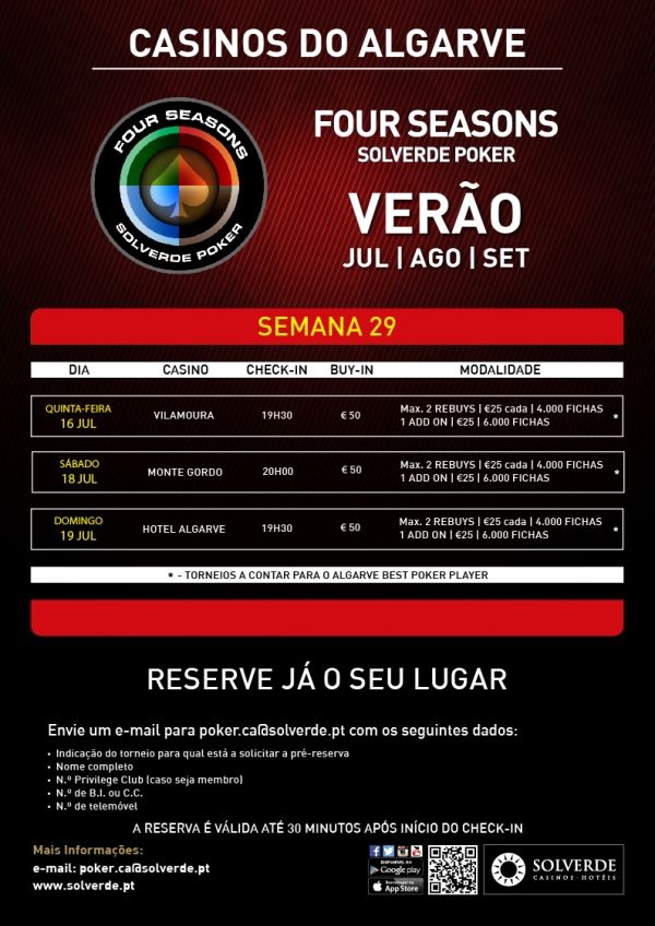 Four Season Solverde Poker Verão Algarve com 3 Torneios esta Semana 101