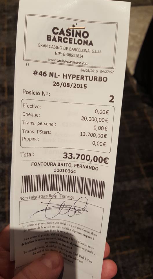 Fernando Brito Foi 2º no Evento #46 €1k Hyper Turbo (€33.700) 101