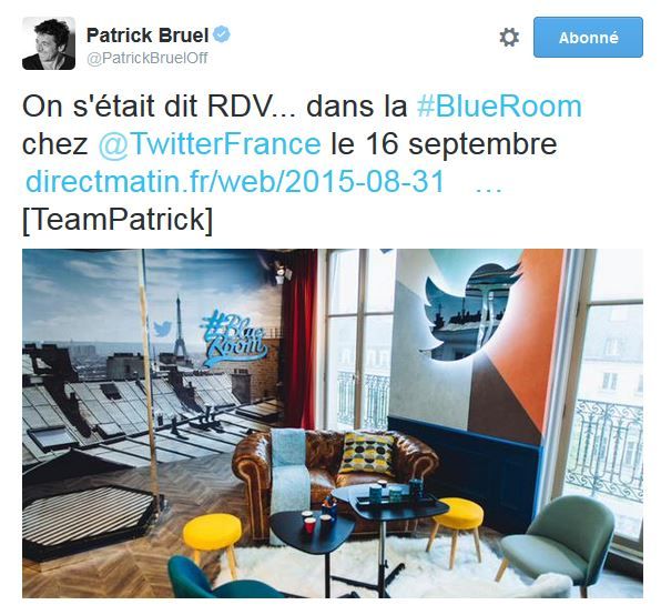 Twitter : Patrick Bruel dans la #BlueRoom, posez lui des questions poker 101
