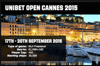 2015 Unibet Open Cannes €1,100 Main Event Kicks Off Thursday at Casino Barrière 101
