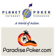 Logo's Planet Poker en Paradise Poker