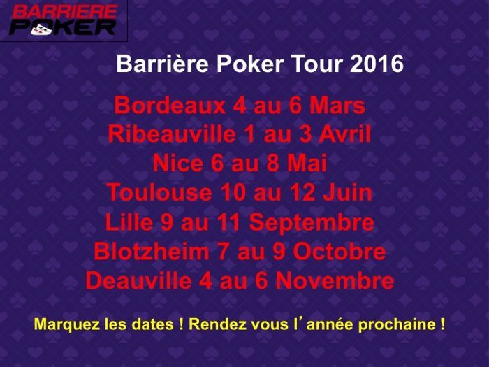 Barriere Poker Tour : Le calendrier complet de la saison 2016 103