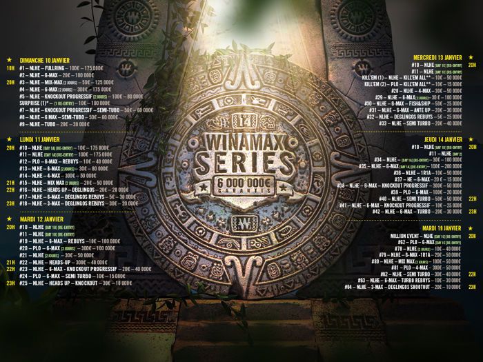 Winamax Series XIV programme complet 1