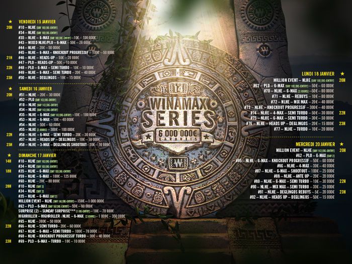 Winamax Series XIV programme complet 2