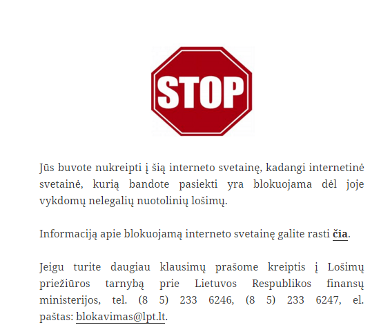 Lietuvoje užblokuotas pirmasis lošimų operatorius, kitas bus Unibet? 101