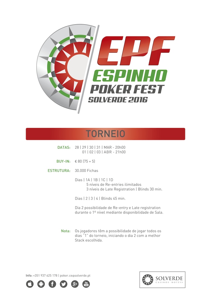 Espinho Poker Fest de 28 de Março a 3 de Abril no Casino de Espinho 101