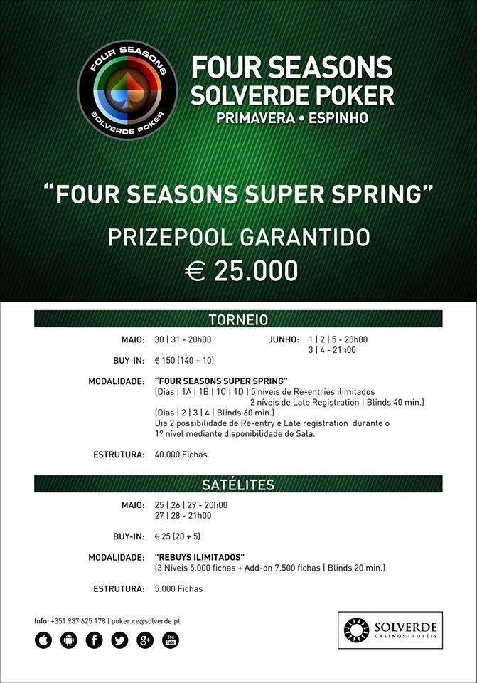 Four Seasons Super Spring: 30 de Maio a 5 de Junho no Casino de Espinho 101
