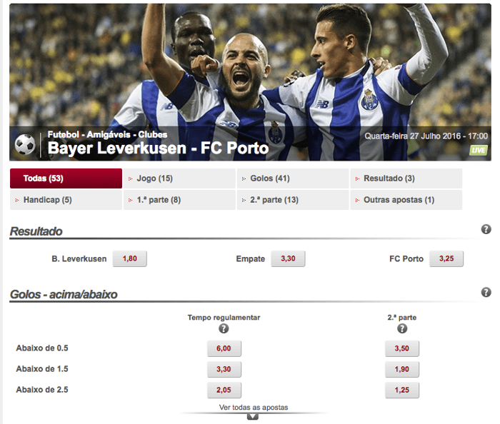 FC Porto x Bayer Leverkusen; Bónus de 50% até €50 na Betclic 101