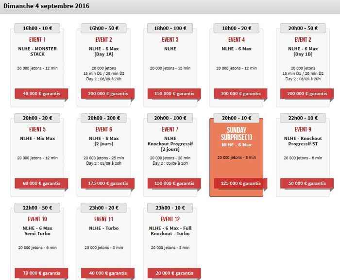 Winamax Series XVI : Le calendrier complet du 4 au 14 septembre 101
