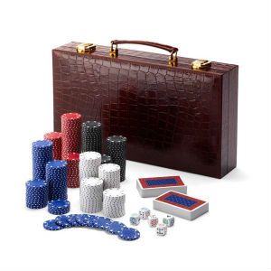 Aspinal of London Leather Poker Set