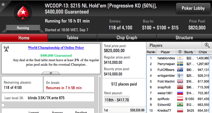 WCOOP 2016: William "hellzito" Arruda 4o no Evento #10 (.908) & Mais 104