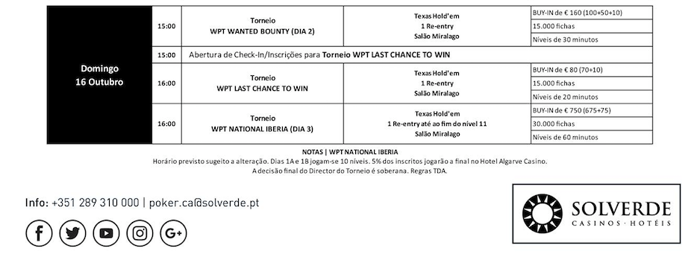 WPT Last Chance To Win às 16:00 no Casino de Vilamoura 101